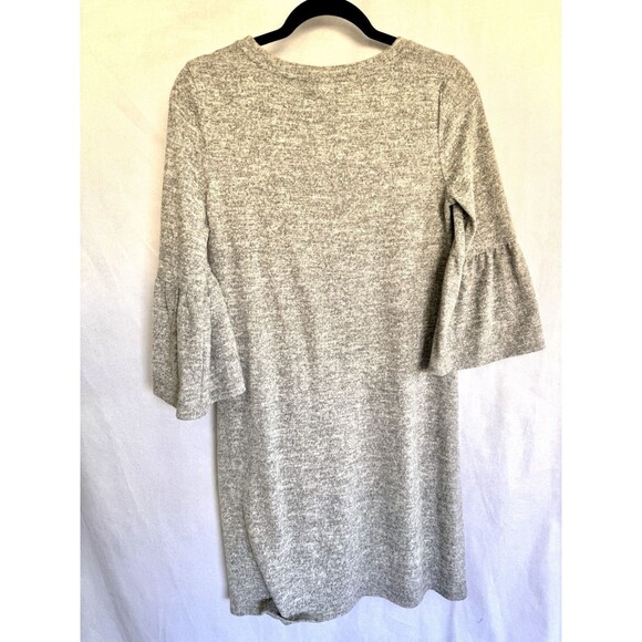 a.n.a A New Approach Heather Gray Bell Sleeve Dress Size Small Sweater Soft Line - Picture 3 of 12